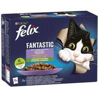  Felix Fantastic alutasakos macskaeledel – Házias válogatás zöldséggel aszpikban – Multipack (1 karton | 12 x 85 g) 1020 g