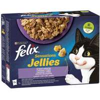 Felix Felix Sensations Jellies alutasakos macskaeledel – Vegyes válogatás aszpikban – Multipack (1 karton | 12 alutasak | 12 x 85 g) 1.02kg