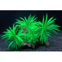  Zöld tengerifű telep akváriumi műnövény, apró levelekkel a talpon 15 cm