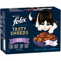  Felix Shreds vegyes válogatás - Marha, csirke, lazac és tonhal tépett falatok szószban macskáknak - Multipack (1 karton | 12 x 80 g) 960 g