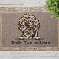 Színes shih tzu kutyás lábtörlő barna háttérrel (60 x 40 x 0,2 cm)
