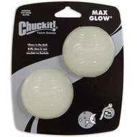 Chuckit! Chuckit! Max Glow - Sötétben világító gumilabda kutyáknak (M; 6 cm; 2 db labda / szett)