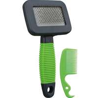 Trixie Trixie műanyag kefe extra puha fém sörtékkel és hozzá tartozó kis műanyag fésű (7 x 13 cm)