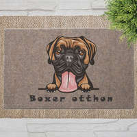 Boxer kutyás lábtörlő barna háttérrel (60 x 40 x 0,2 cm)