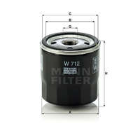 MANN FILTER MANN FILTER W712 Olajszűrő, W712