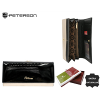  Peterson Női Bőr Pénztárca Ptn Lj-721-5469 Black-Gold