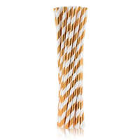 Színes Rose Gold papír szívószál 24 db-os