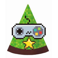Gamer Játék Game On party kalap, csákó 6 db-os