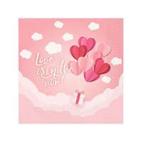 Szerelem Szerelem Love Is In The Air Pink szalvéta 20 db-os 33x33 cm