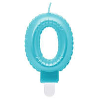 Számok Kék 0-ás Pearly Light számgyertya, tortagyertya