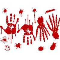Halloween Halloween véres nyomok Bloody ablak matrica szett