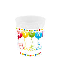 Boldog Születésnapot Happy Birthday Streamers micro prémium műanyag pohár 250 ml
