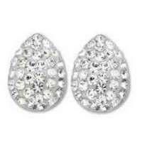 Victoria Victoria Ezüst színű fehér köves könnycsepp fülbevaló