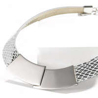 Victoria Victoria Ezüst színű bőr nyaklánc