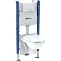 Geberit Geberit Duofix szerelőelem Selnova fali WC csésze ülőkével, Delta öblítőtartállyal és nyomólappal