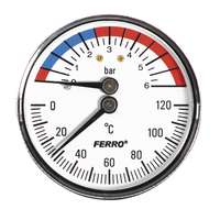 FERRO FERRO Termomanométer hátsó csatlakozású 0-120 °C, 6 bar TM63A
