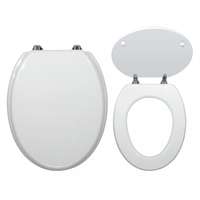 FERRO FERRO WC ülőke, fehér MDF fém-króm rögzítőelemek, WC/BILA