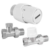 FERRO Ferro egyenes termosztát szett termofejjel 1/2"x1/2" ZTM20