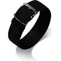 EULIT Kristall egyrészes perlon óraszíj, fekete 20mm XL