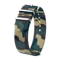 Hirsch Rush NATO óraszíj, barna/zöld/homok, camouflage, 18 mm