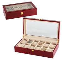 Edelwolle LAKKOZOTT CSERESZNYE SZÍNŰ FA ÓRATARTÓ DOBOZ 12 ÓRÁNAK