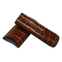 SÖTÉTBARNA BŐR SZIVARTARTÓ 2 SZIVARNAK