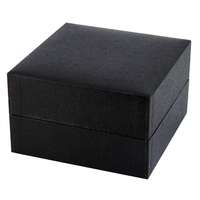 No Name Logó nélküli karóra doboz, fekete papír borítású külső, párnás kialakítású fekete belső