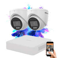 HIKVISION Hikvision TurboHD-TVI 2 kamerás dome kamera rendszer 2MP színes éjszakai képpel