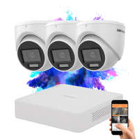 HIKVISION Hikvision TurboHD-TVI 3 kamerás dome kamerarendszer 2MP színes éjszakai képpel