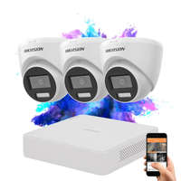 HIKVISION Hikvision TurboHD-TVI 3 kamerás dome kamerarendszer 5MP színes éjszakai képpel