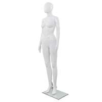 VidaXL Fényes fehér, egész alakos női próbababa üvegtalppal 175 cm