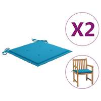 VidaXL 2 db kék párna kerti székhez 50 x 50 x 3 cm