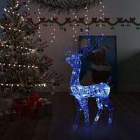 VidaXL Kék akril rénszarvasos karácsonyi dekoráció 140 led-del 120 cm