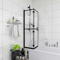 VidaXL Fekete esg zuhanykabin összecsukható ajtóval 80 x 140 cm