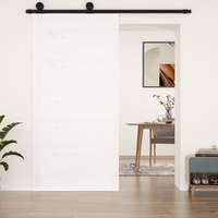 VidaXL Fehér tömör fenyőfa istálló stílusú ajtó 100 x 1,8 x 204,5 cm