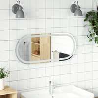 VidaXL Ovális led-es fürdőszobai tükör 80 x 35 cm
