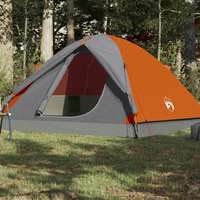 VidaXL 190t taffeta 6-személyes szürke-narancs sátor 348x340x190 cm