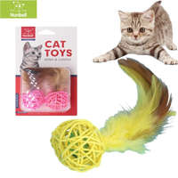 Nunbell Nunbell tollas rattan labda macskáknak csörgővel - 2db