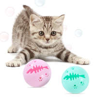 Nunbell 3 az 1ben halcsont mintájú világító labda cicáknak-2db