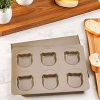 Baking & Pet Kft Nagy macskafej mintás sütőforma fedővel-6 adagos 23,5x34,5cm