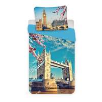 Otthonkomfort London Blue 2 részes pamut-vászon gyerek ágyneműhuzat