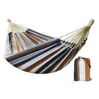 Kétszemélyes függőágy barna-kék csíkos