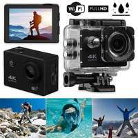 WiFi Akciókamera, 12MP sportkamera, Full HD, 60FPS, 30m vízálló, A+ 170°, fekete