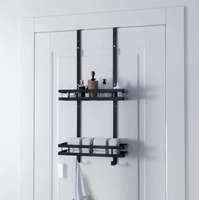 Fúrás nélküli helytakarékos zuhanypolc - 2 kosárral és törölközőtartóval