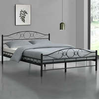 Mimi Mimi fém ágykeret ajándék ágyráccsal, 160 x 200 cm, fekete
