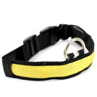 LED kutya nyakörv világító kutyanyakörv citrom sárga L