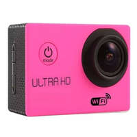 Sportkamera, WiFi-s, 12MP, FullHD, 30m-ig vízálló, A+ 170°, pink
