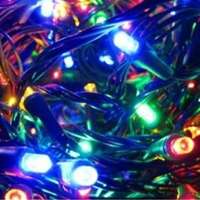  100 LED-es karácsonyfa fényfüzér, izzósor, 6,3m, színes