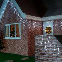  180 LED-es 8 programos karácsonyi jégcsap fényfüzér, izzósor, 8,5 m