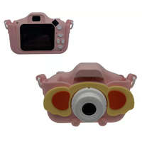 Elefántos gyermek fényképezőgép, dupla kamera, szelfi funkció, 2" LCD, pink